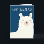 Happy Llamakkah Blue Hanukkah Llama Niedlich Feiertagskarte<br><div class="desc">Happy Llamakkah!</div>