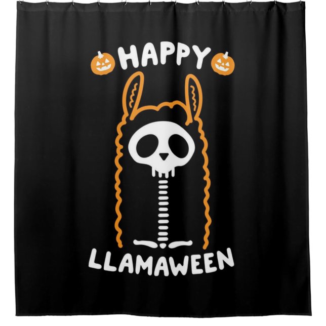 Happy Llamaoween Duschvorhang (Vorderseite)