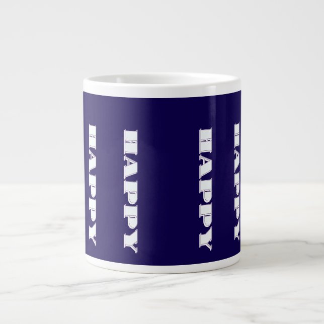 HAPPY Logo Dk Blue Gift Jumbo-Tasse (Vorderseite)