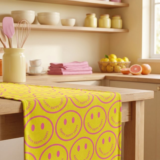 Happy Long Table Runner Großer Tischläufer (Von Creator hochgeladen)