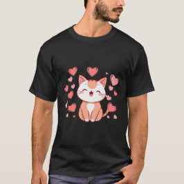 Happy Love Cat Pink Hearts Joyful Art ✨🐾💖 T-Shirt