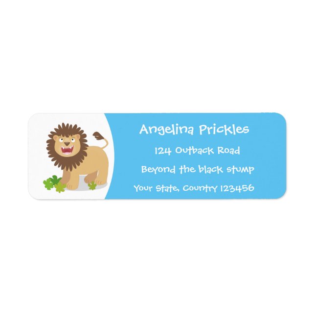 Happy Löwe brüllend Cartoon Illustration (Vorne)