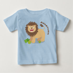 Happy Löwe brüllend Cartoon Illustration Baby T-shirt