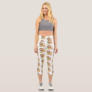 Happy Löwe brüllend Cartoon Illustration Capri Leggings