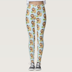 Happy Löwe brüllend Cartoon Illustration Leggings
