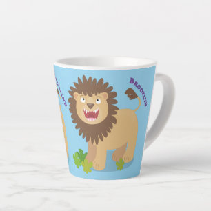 Happy Löwe brüllend Cartoon Illustration Milchtasse