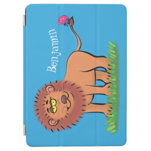 Happy Löwe mit Schmetterling-Cartoon-Abbildung iPad Air Hülle