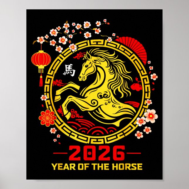 Happy Lunar Chinese New Year Of The Horse 2026 Zod Poster (Vorne)