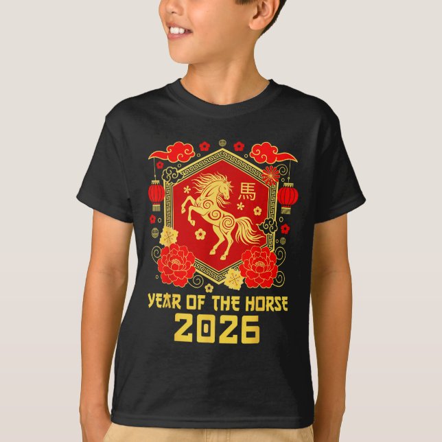 Happy Lunar Chinese New Year Of The Horse 2026 Zod T-Shirt (Vorderseite)