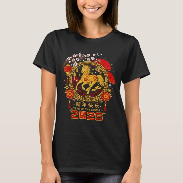 Happy Lunar Chinese New Year Of The Horse 2026 Zod T-Shirt (Vorderseite)