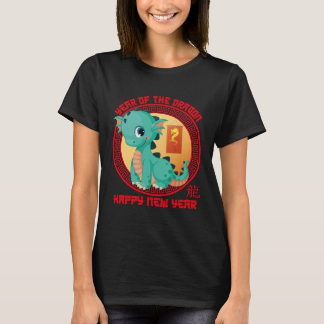 Happy Lunar New Year 2024 Cute Chinese Dragon Deco T-Shirt (Vorderseite)