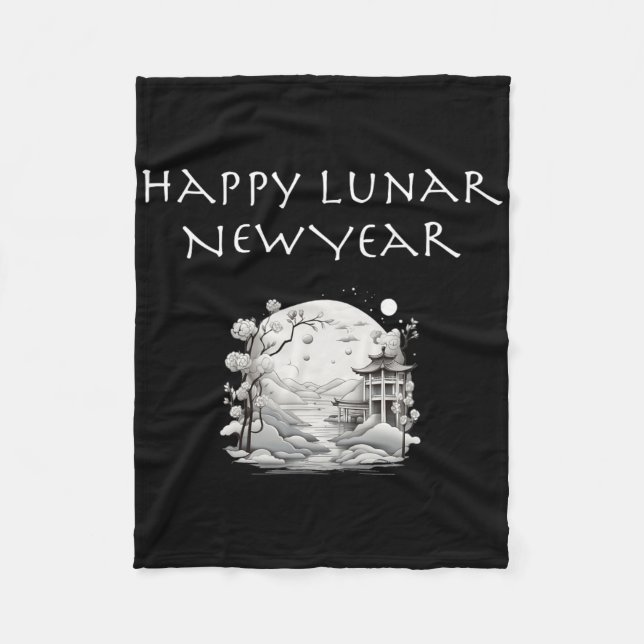 Happy Lunar New Year Charming Design Gift  Fleecedecke (Vorderseite)
