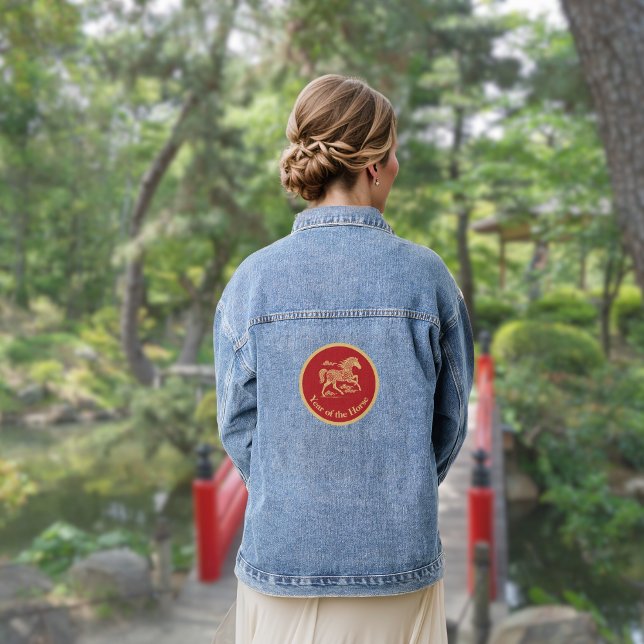 Happy Lunar New Year of the Horse Lucky Clouds Jeansjacke (Von Creator hochgeladen)