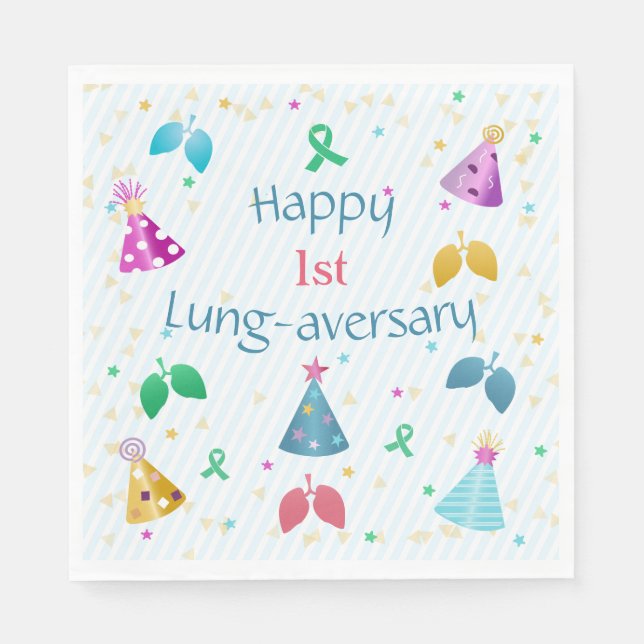 Happy Lung-Aversary-Party Serviette (Vorderseite)