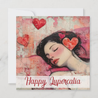Happy Lupercalia Vintage Heart Collage Valentine Feiertagskarte