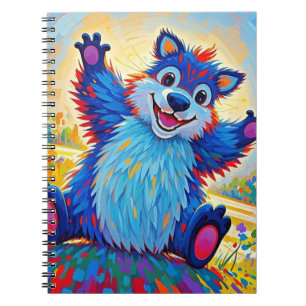 Happy lustige Bär Abstrakte süße Tier Kunst Notizblock