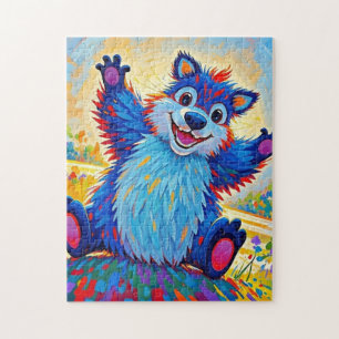 Happy lustige Bär Abstrakte süße Tier Kunst Puzzle