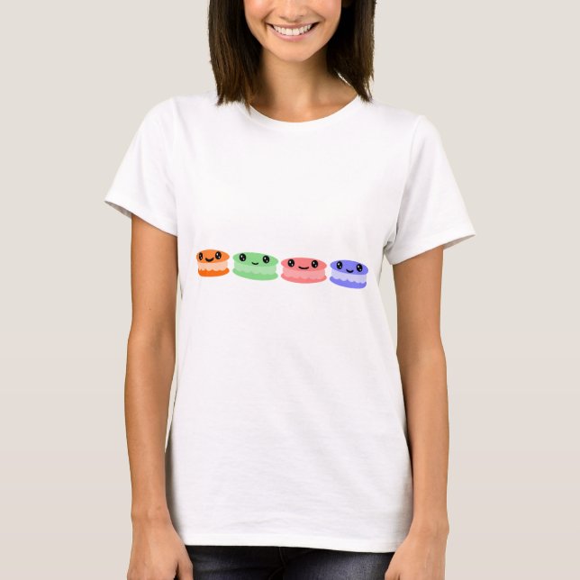 Happy Macaron glücklich T-Shirt (Vorderseite)