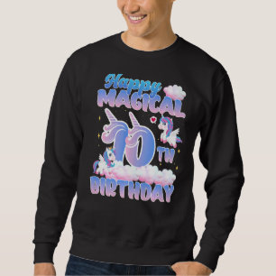 Happy Magical 10. Geburtstag Flying Unicorns Birth Sweatshirt