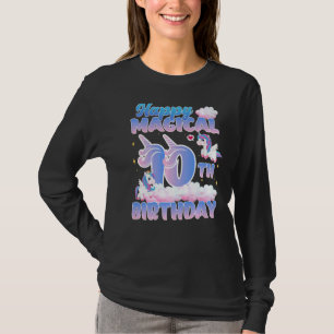 Happy Magical 10. Geburtstag Flying Unicorns Birth T-Shirt