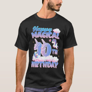 Happy Magical 10. Geburtstag Flying Unicorns Birth T-Shirt
