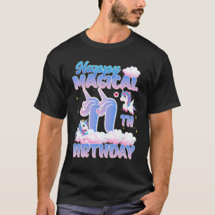 Happy Magical 11. Geburtstag Flying Unicorns Birth T-Shirt