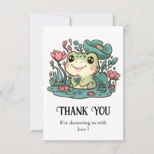 Happy Magical Frog Baby Shower Dankeskarte
