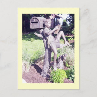 Happy Mail Boy Mailbox Postkarte