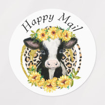 Happy Mail Cow Labels