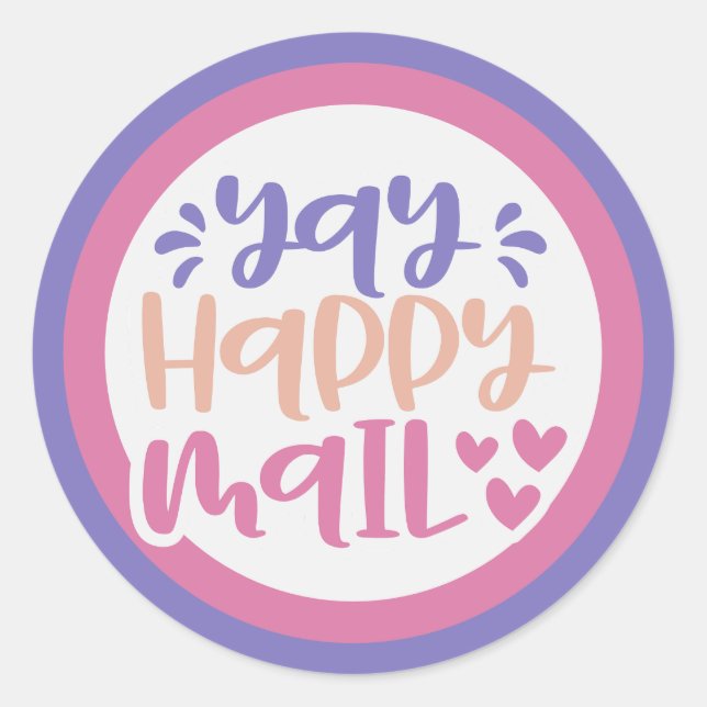 Happy Mail ist angekommen - benutzerdefinierte Far Runder Aufkleber (Vorderseite)