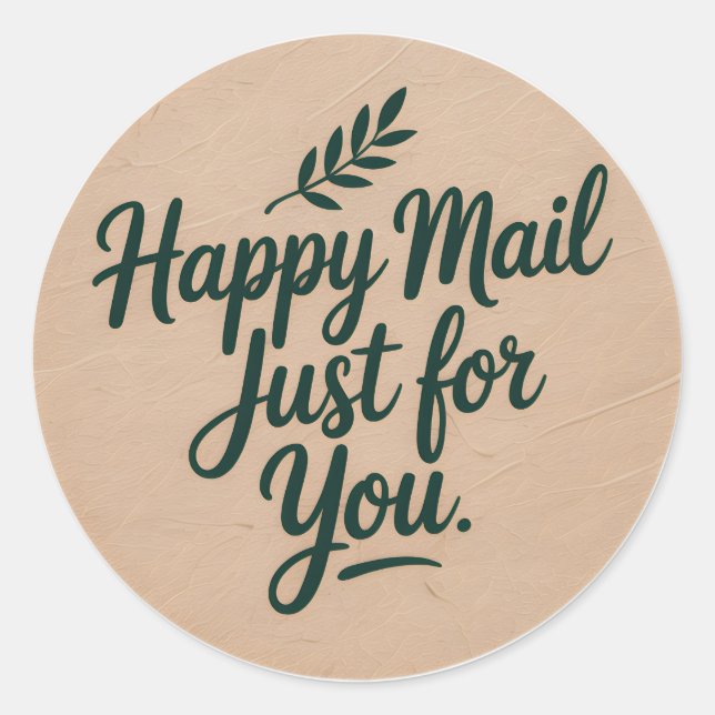 Happy Mail Just for You Sticker – Rustic Botanical (Vorderseite)