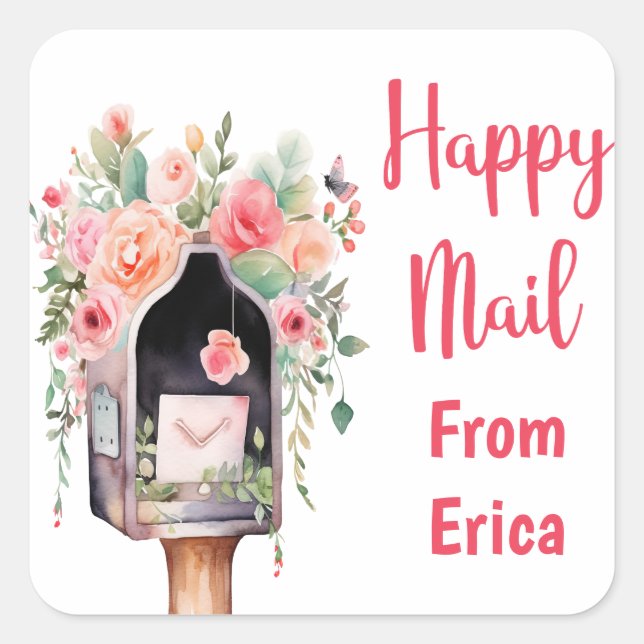 Happy Mail Personalisiert Stickers (Vorderseite)