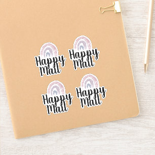 Happy Mail Rainbow Business Packaging Planner Aufkleber