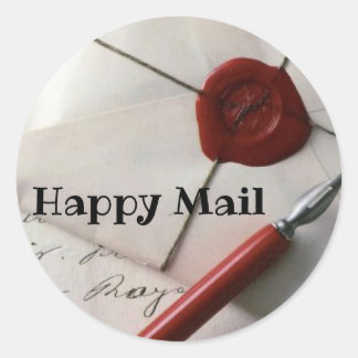 Happy Mail Runder Aufkleber