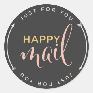 Happy Mail Sticker mit Pfeilen