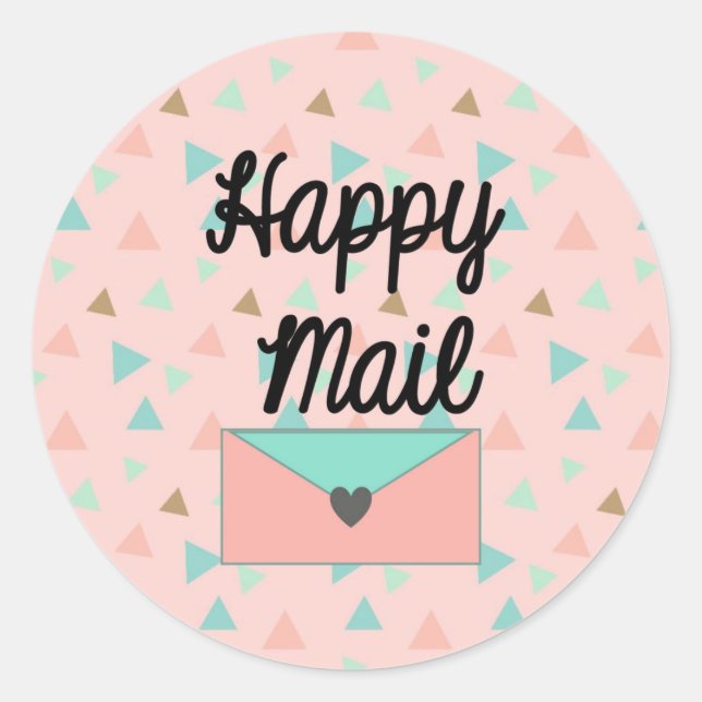 Happy Mail Sticker - zeitgemäßes Design! (Vorderseite)