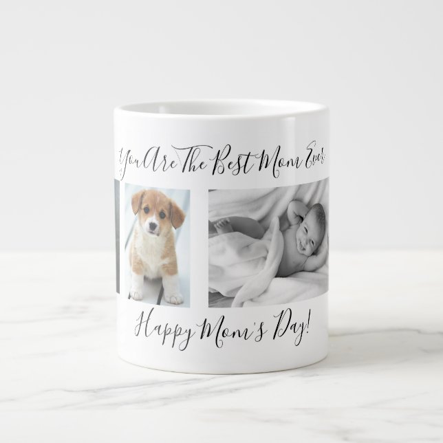 Happy Mama Day Foto Collage Jumbo-Tasse (Vorderseite)