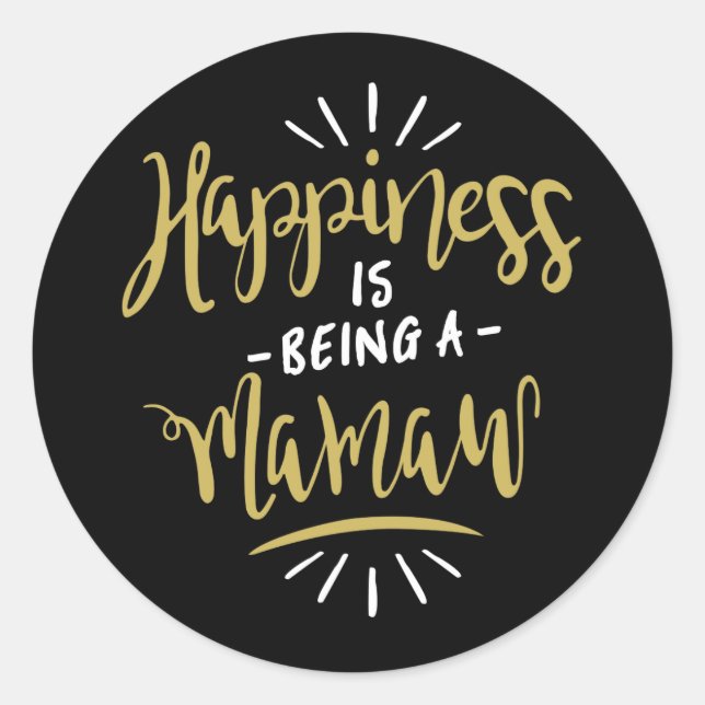 Happy Mamaw Runder Aufkleber (Vorderseite)