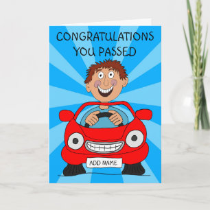 Happy Man hat gerade den Driving Test bestanden Karte