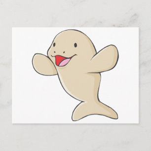 Happy Manatee Cartoon Postkarte