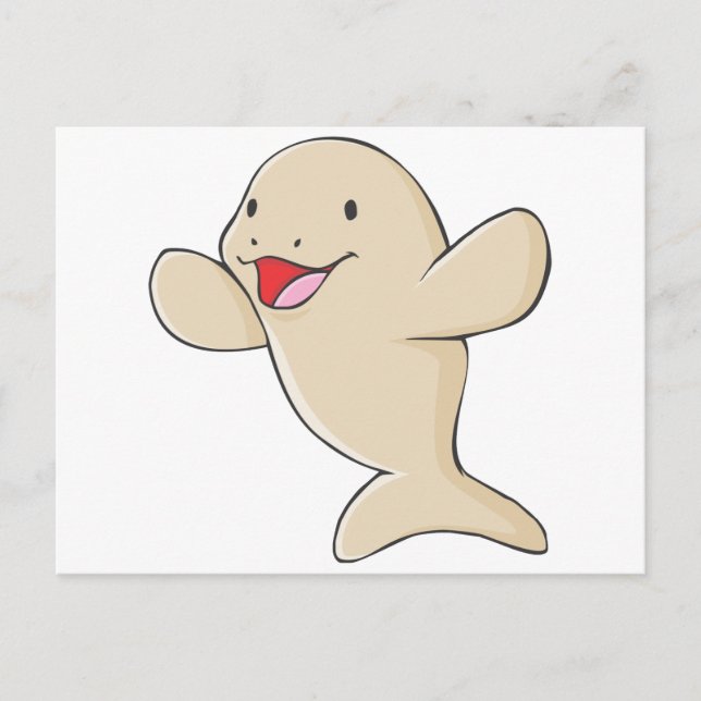Happy Manatee Cartoon Postkarte (Vorderseite)