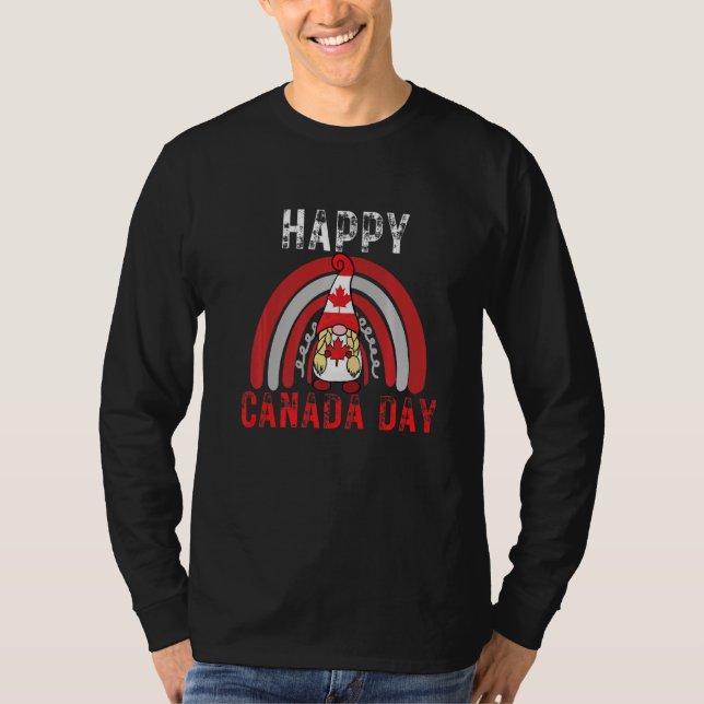Happy Maple Leaf Canada Day Flag Candain Rainbow T-Shirt (Vorderseite)