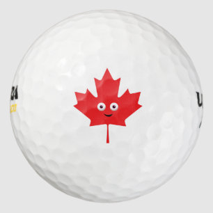 Happy Maple Leaf Golfball