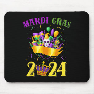 Happy Mardi Gras 2024 T-Shirt Karneval Mardi Gras  Mousepad