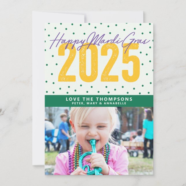 Happy Mardi Gras 2025 Feiertagskarte (Vorderseite)