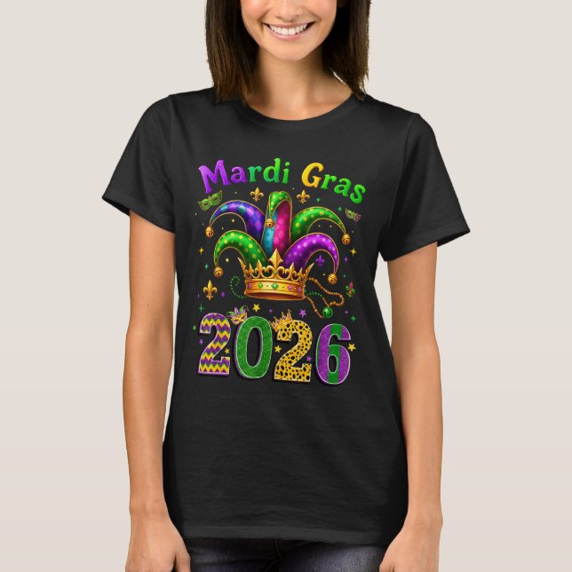 Happy Mardi Gras 2026 Jester Hat Men Women Kid Car T-Shirt (Vorderseite)