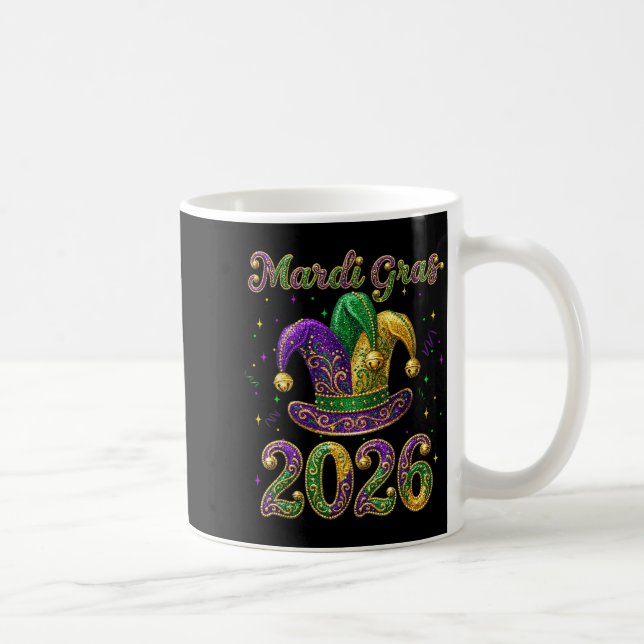 Happy Mardi Gras 2026 Jester Hat New Orleans Men W Kaffeetasse (Rechts)