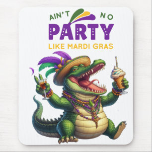 Happy Mardi Gras Alligator Mousepad