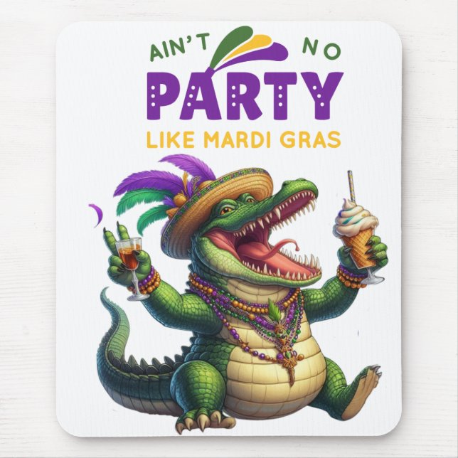 Happy Mardi Gras Alligator Mousepad (Vorne)