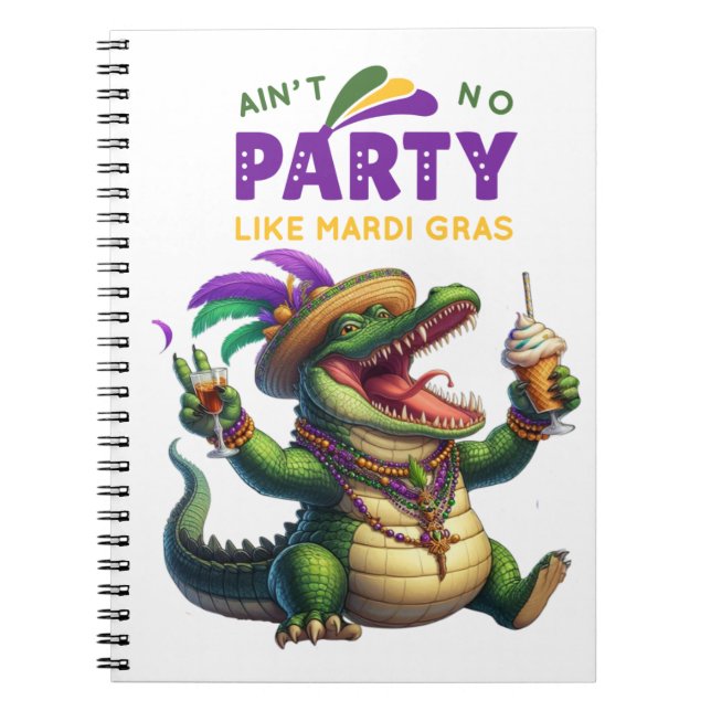 Happy Mardi Gras Alligator Notizblock (Vorderseite)